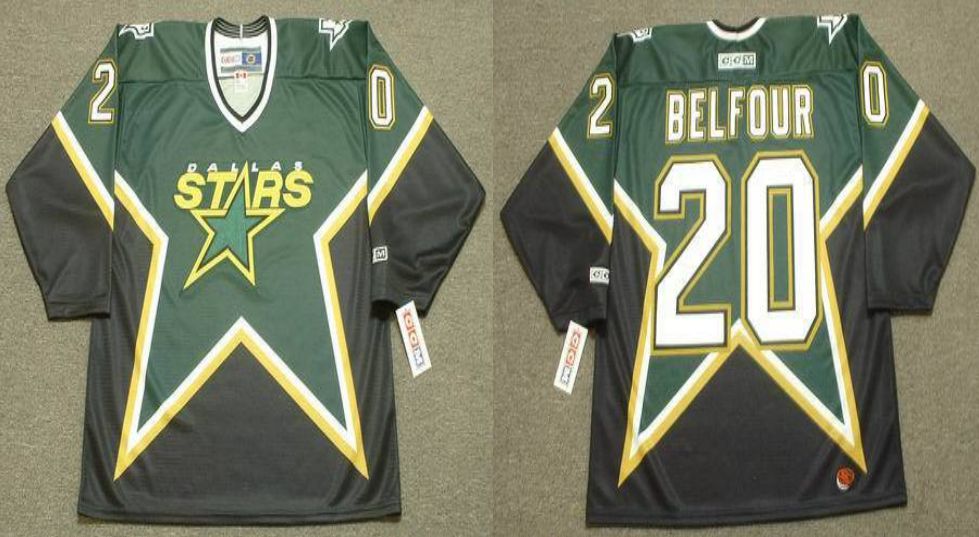 2019 Men Dallas Stars #20 Belfour Black CCM NHL jerseys